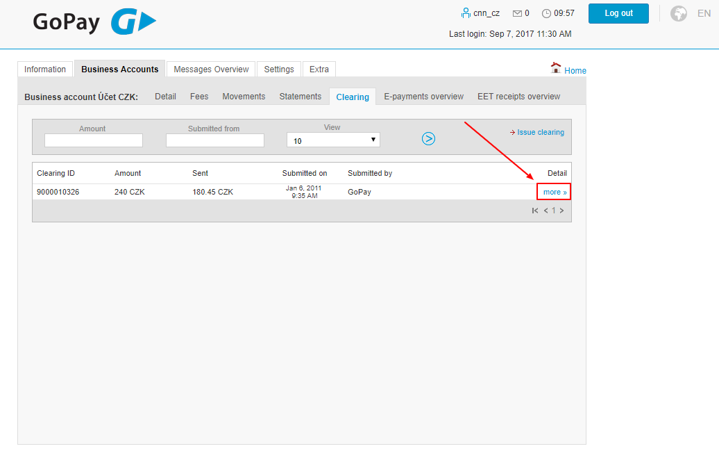 How do I manage my clearing settings?